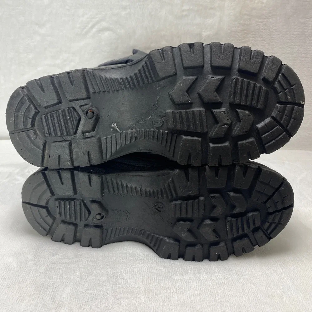 WFS Mens Black Puffer Snow Boots Waterproof‎ Winter Warm Insulated Size 9